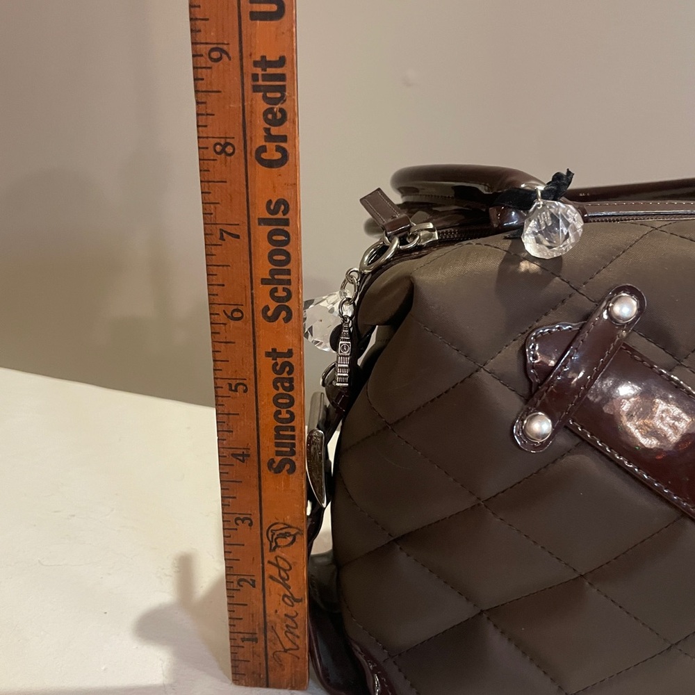 My Flat in London Quilted Brown Satchel Bag | Charlotte Olympia | New - Picture 15 of 15